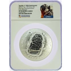 2019 Apollo 5 Ounce Commemorative Silver Coin NGC PF70 Early Releases