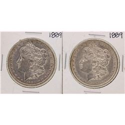 Lot of (2) 1889 $1 Morgan Silver Dollar Coins