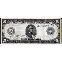 1914 $5 Federal Reserve Note Chicago