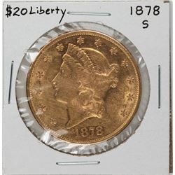 1878-S $20 Liberty Head Double Eagle Gold Coin