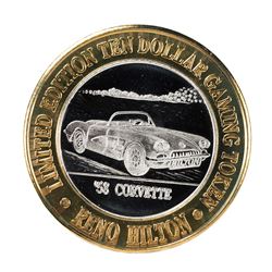 .999 Silver Hilton Reno, Nevada $10 Casino Limited Edition Gaming Token