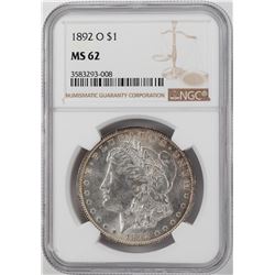 1892-O $1 Morgan Silver Dollar Coin NGC MS62