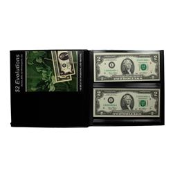 Evolutions Set - Matching Serial Number 2003 $2 Federal Reserve Notes Minneapolis