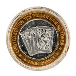 .999 Silver 4 Queens Hotel and Casino $10 Casino Limited Edition Gaming Token