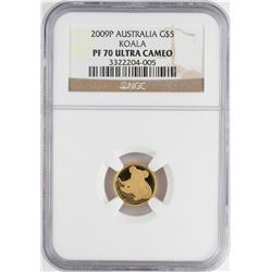 2009 Australia $5 Proof Koala Gold Coin NGC PF70 Ultra Cameo