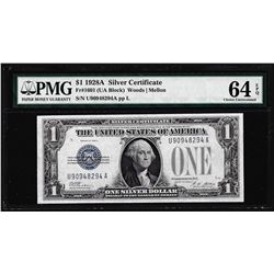 1928A $1 Funnyback Silver Certificate Note Fr.1601 PMG Choice Uncirculated 64EPQ