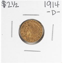 1914-D $2 1/2 Indian Head Quarter Eagle Gold Coin