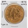Image 1 : 1873 Open 3 $20 Liberty Head Double Eagle Gold Coin