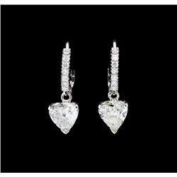 14KT White Gold 1.44 ctw. Diamond Dangle Earrings