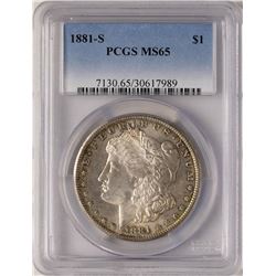 1881-S $1 Morgan Silver Dollar Coin PCGS MS65