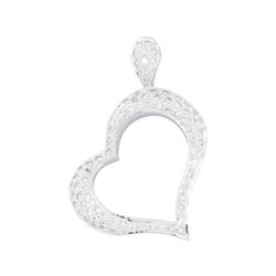 14KT White Gold 1.00 ctw Diamond Heart Pendant