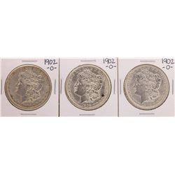 Lot of (3) 1902-O $1 Morgan Silver Dollar Coins