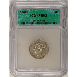 1899 Proof Liberty V Nickel Coin ICG PR62