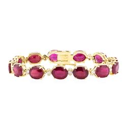 14KT Rose Gold 45.00 ctw Ruby and Diamond Bracelet