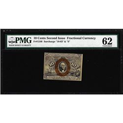 1863 10 Cents Second Issue Fractional Currency Note Fr.1246 PMG Uncirculated 62