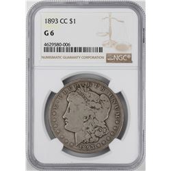 1893-CC $1 Morgan Silver Dollar Coin NGC G6