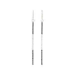 14KT White Gold 0.89 ctw Black and White Diamond Earrings