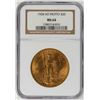 Image 1 : 1908 $20 No Motto Saint Gaudens Double Eagle Gold Coin NGC MS64