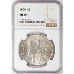 1900 $1 Morgan Silver Dollar Coin NGC MS64