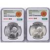 Image 1 : Lot of (2) 1953Mo Mexico Hidalgo Bicentennial 5 Pesos Silver Coins NGC MS64