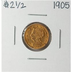 1905 $2 1/2 Liberty Head Quarter Eagle Gold Coin