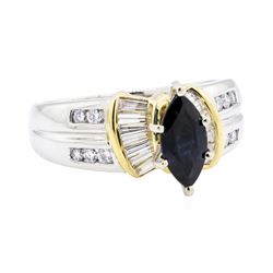 Platinum and 18KT Yellow Gold 1.95 ctw Sapphire and Diamond Ring