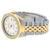 Image 4 : Rolex Men's Two Tone White Diamond 3 ctw Channel Set Datejust Wristwatch