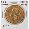 Image 1 : 1873-S Closed 3 $20 Liberty Head Double Eagle Gold Coin