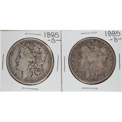 Lot of (2) 1885-S $1 Morgan Silver Dollar Coins