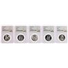 Image 1 : Lot of 1957-1961 Franklin Half Dollar Coins NGC PF67