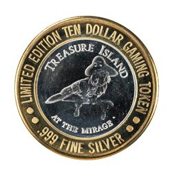 .999 Silver Treasure Island Las Vegas $10 Limited Edition Casino Gaming Token