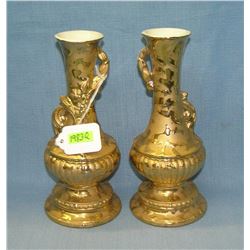 Pair of 24K gold plated vases