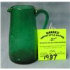 Image 1 : Hand blown crackle glass miniature pitcher
