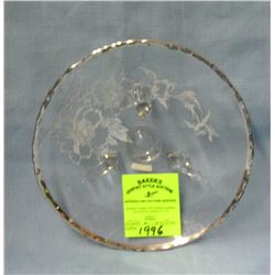 Vintage silver overlay serving dish