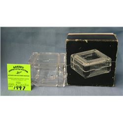 Crystal trinket box marked Cunard