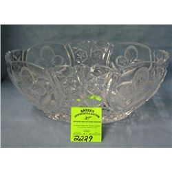 Large crystal oval shaped serving bowl