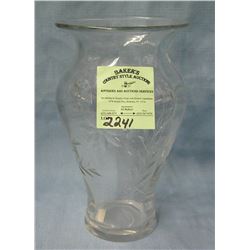 Floral decorated crystal vase