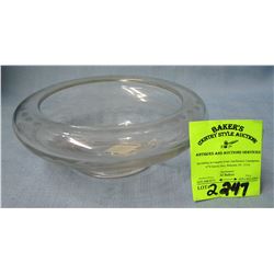 Hand etched crystal bowl