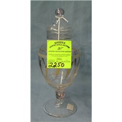 Vintage decorated art glass covered jar