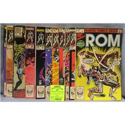Large group of vintage Marvel ROM comic books