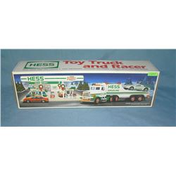 Vintage HESS toy truck and race car