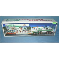 Vintage HESS toy truck and race car