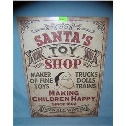 Santa's Toy Shop retro style advertising sign