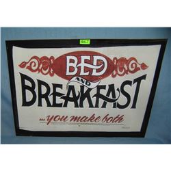 Bed and Breakfast retro style advertising sign
