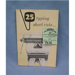Vintage typewriting shortcuts booklet