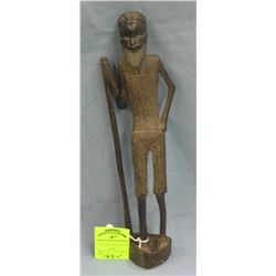 Antique hand carved African warrior/Wiseman