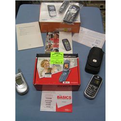 Group of modern cell phones and accessories