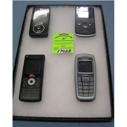 Group of modern cell phones