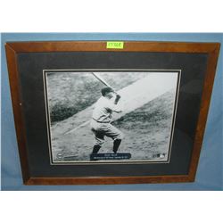 Babe Ruth matted and framed photo