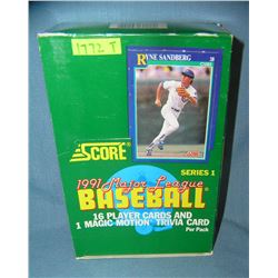 Box of 1991 Score baseball cards